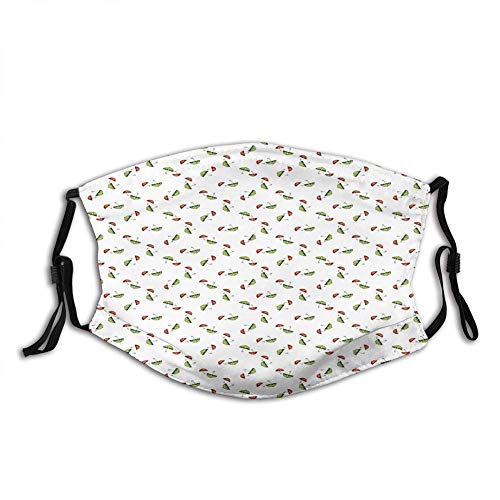 Paraguas, Paraguas de Estilo Dibujado a Mano en Pares en Rojo y Verde con Ilustraciones de Manchas pequeñas, Verde Rojo Blanco, Decoraciones para Unisex