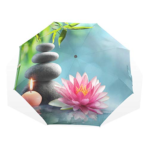Paraguas Terapia alternativa natural con masaje de piedra 3 pliegues Ligero Anti-UV