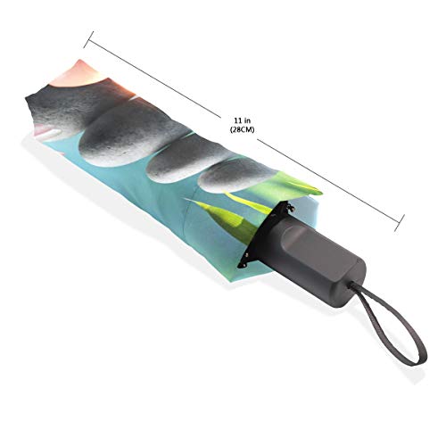 Paraguas Terapia alternativa natural con masaje de piedra 3 pliegues Ligero Anti-UV