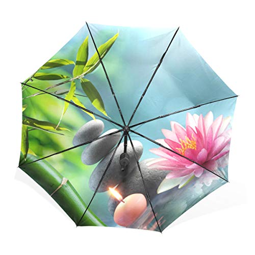 Paraguas Terapia alternativa natural con masaje de piedra 3 pliegues Ligero Anti-UV