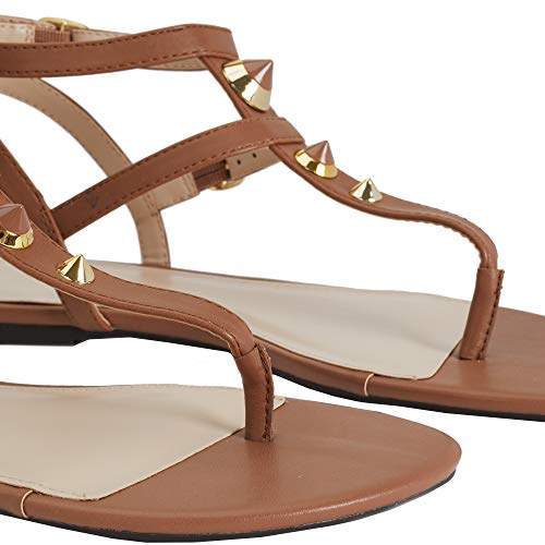 Parfois - Sandalias Planas con Tachuelas - Mujeres - Tallas 39 - Marron