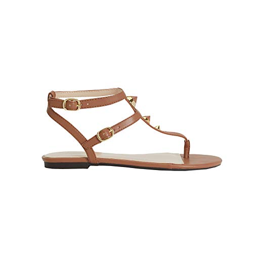Parfois - Sandalias Planas con Tachuelas - Mujeres - Tallas 39 - Marron