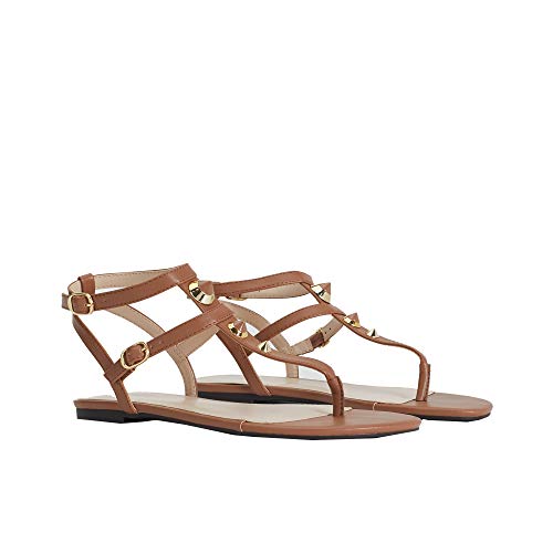 Parfois - Sandalias Planas con Tachuelas - Mujeres - Tallas 39 - Marron