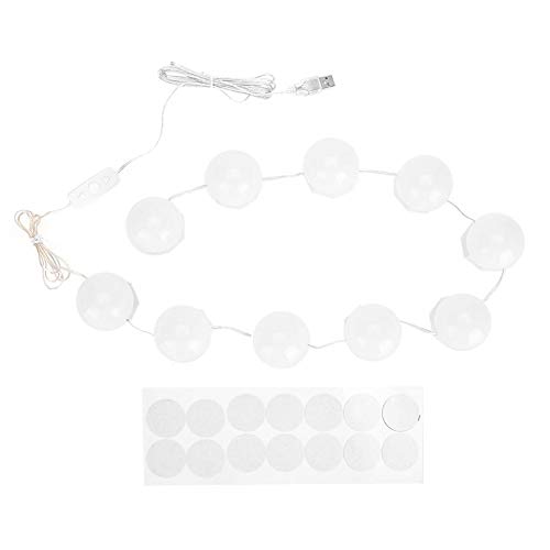 Pasamer Luces De Espejo De Maquillaje, 10 Bombillas Vanity Led Luces De Espejo De Maquillaje Bombilla Regulable Tonos CáLidos Y FríOs Ajustables Cadena De Luz