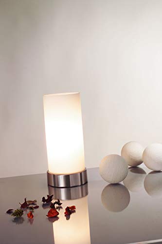 Paulmann 77029 Pinja-Lámpara de Mesa de 3 encendidos táctil E14, 0 W, Cromo, Blanco, 11 x 11 x 24 cm