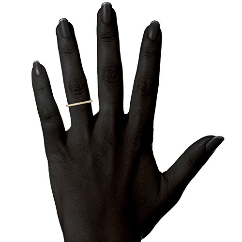 PAVOI AAAAA CZ 14K Anillo de eternidad apilable de circonita cúbica plateada en oro amarillo - Talla 5 para mujer