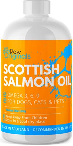 Paw Origins 100% Natural, Pures Escocés lachsöl líquido ☆ Omega 3, 6 & 9 Nutrición Complemento para perros, gatos, caballo & mascotas ☆ favorece de piel, 500ml