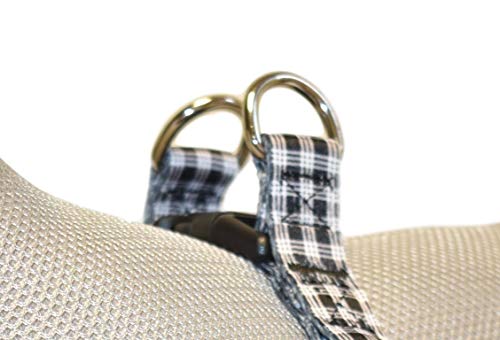 Paxleys Arnés para Perro de tartán, Color Blanco y Negro, Tallas Mediana y Grande