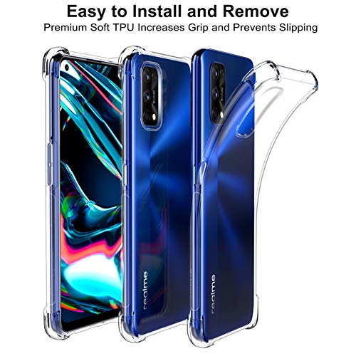 Peakally Funda Realme 7 Pro Carcasa, Realme 7 Pro Funda Silicona TPU Suave Ultrafino Smartphone Case [Anti-Caida y Resistente a arañazos] - Transparente