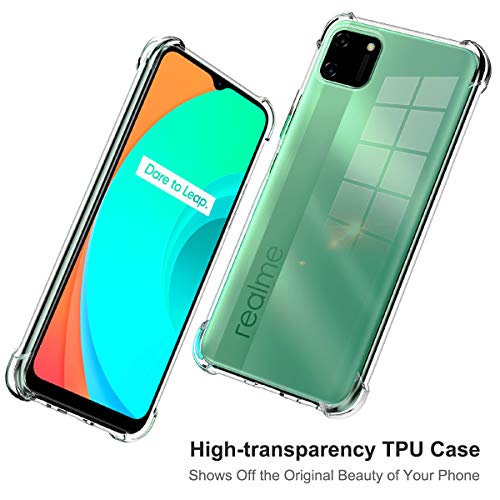 Peakally Funda Realme C11 Carcasa, Realme C11 Funda Silicona TPU Suave Ultrafino Smartphone Case [Anti-Caida y Resistente a arañazos] - Transparente
