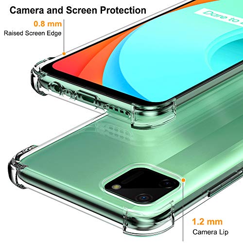 Peakally Funda Realme C11 Carcasa, Realme C11 Funda Silicona TPU Suave Ultrafino Smartphone Case [Anti-Caida y Resistente a arañazos] - Transparente