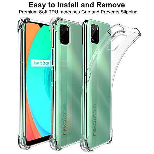 Peakally Funda Realme C11 Carcasa, Realme C11 Funda Silicona TPU Suave Ultrafino Smartphone Case [Anti-Caida y Resistente a arañazos] - Transparente