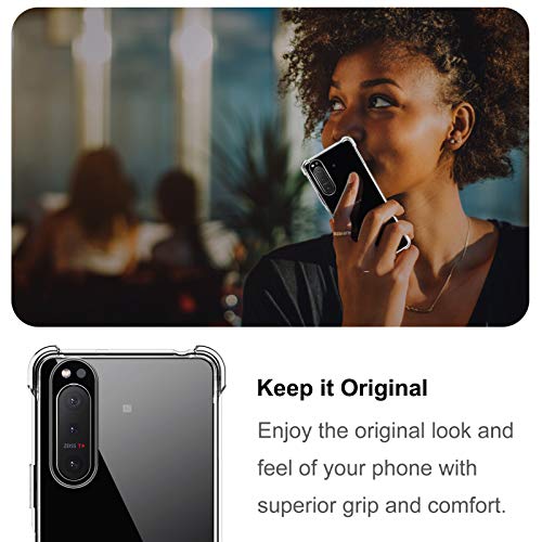 Peakally Funda Sony Xperia 5 II Carcasa, Sony Xperia 5 II Funda Silicona TPU Suave Ultrafino Smartphone Case [Anti-Caida y Resistente a arañazos] - Transparente