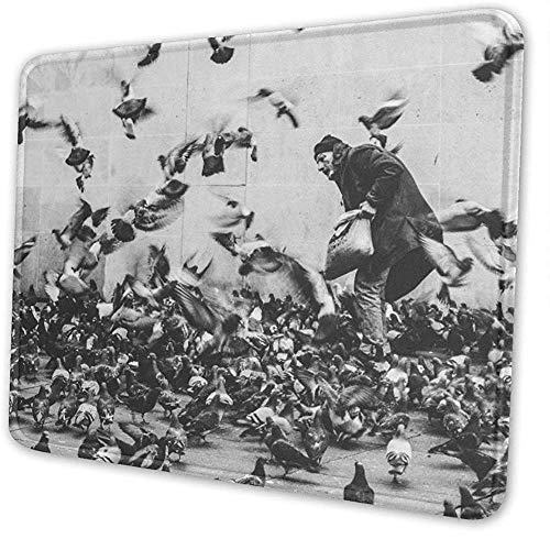 Pearl Bertie Alfombrilla de ratón Lavable - Alfombrilla de ratón Antideslizante Dove para Personas en Blanco y Negro - Alfombrilla de Goma Rectangular para computadora/computadora portátil