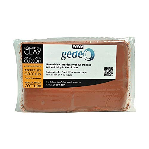 Pébéo 766301 Modelado Arcilla sin cocción Rojo, Pan de 1,5 kg