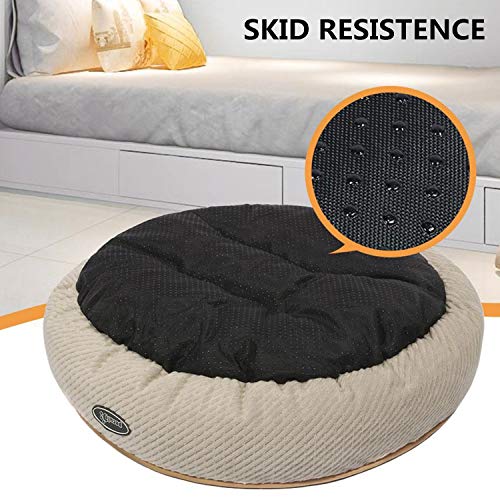 Pecute Cama de Gatos y Perros Pequeños Redonda y Cálida 55cm de Diámetro Cama para Mascotas Cojín de Gato Lavable de la Cama Lecho Ovalado de Cueva de Anidación Adecuado