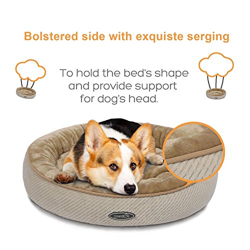 Pecute Cama de Gatos y Perros Pequeños Redonda y Cálida 55cm de Diámetro Cama para Mascotas Cojín de Gato Lavable de la Cama Lecho Ovalado de Cueva de Anidación Adecuado
