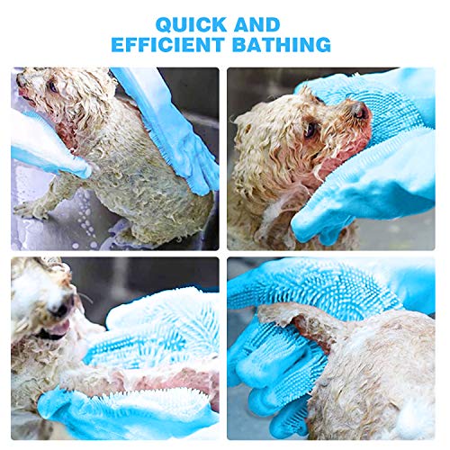 Pecute Guante para Mascotas Guantes de Silicona Mágicos Baño y Masaje para Perros Gato, Fácil de Hacer Espuma, con Cepillo Reutilizable para Lavar Platos Limpieza de la Cocina Hogar Coche Baño