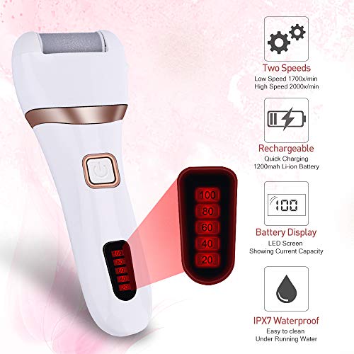 Pedicura Eléctrico,YBLNTEK Professional Lima elétrica pies electrica para pies Set de Manicura y Pedicura Para Pies Secos y Húmedos Elimina Fácilmente Callos y Piel