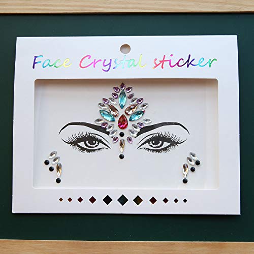 Pegatinas Cara Joyas 6 piezas Gemas de la Cara Face Cristales Tatuajes Temporales Falso para Ojos Cara Festival de Fiestas Decoración