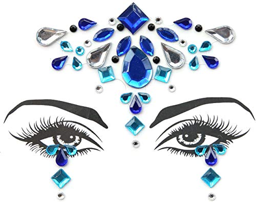Pegatinas Cara Joyas 6 piezas Gemas de la Cara Face Cristales Tatuajes Temporales Falso para Ojos Cara Festival de Fiestas Decoración