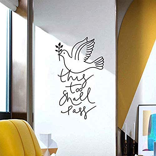 Pegatinas de pared Vinilo Decoración de arte Pegatinas de pared Arte Personalidad Peace Dove Animal Letters 34x57cm