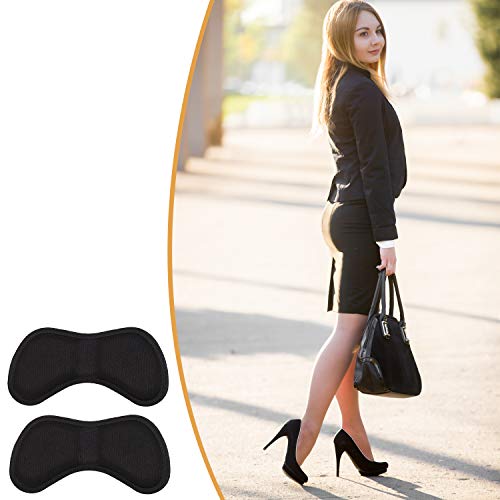 Pegatinas de Talón Almohadilla de Talón Plantillas de Talón para Mejorar Ajuste y Comodidad (3 Negro y 3 Beige)