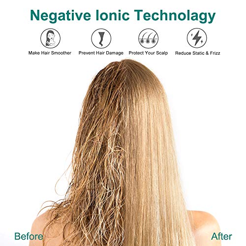 Peine de aire caliente,Cepillo Secador, Set de peine estilo secador de pelo y voluminizador de un paso 5 en 1 Secador de Pelo Iónico Negativos, Multifunción Secador de Pelo Peine