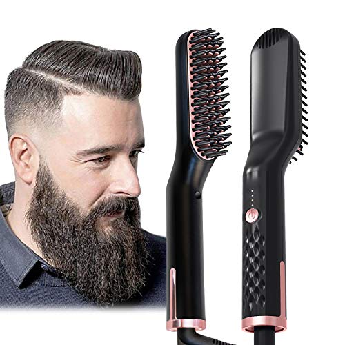 Peine Eléctrico para Barba/Alisador de Pelo Plancha de Pelo Barba Flequillo para Los hombres Peine alisador barba alisar funciona fijador peinar Rizador de pelo Multifuncional