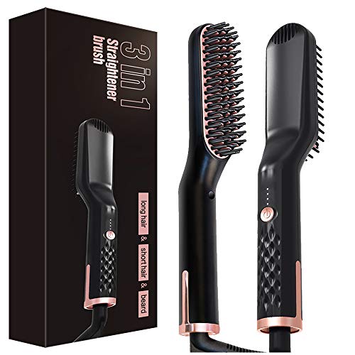 Peine Eléctrico para Barba/Alisador de Pelo Plancha de Pelo Barba Flequillo para Los hombres Peine alisador barba alisar funciona fijador peinar Rizador de pelo Multifuncional