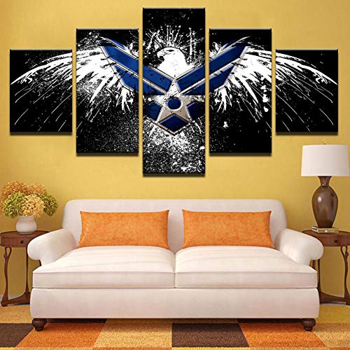PEJHQY Pintura de Lienzo Animal águila Cuadro en Lienzo 5 Piezas Galería de Arte Innovador de impresión Lona Superior Decoración de la Pared de Arte Moderno