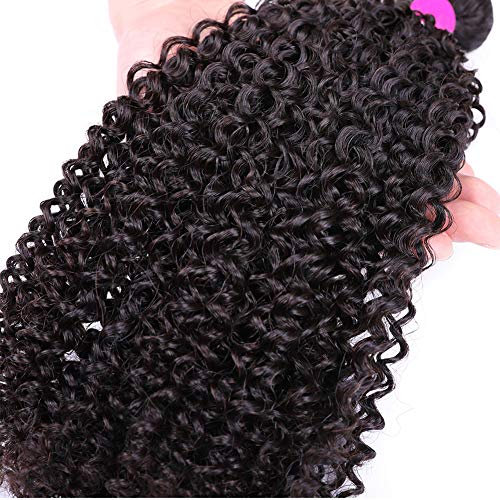 pelo humano rizado natural pelo humano brasileño cabello virgen brasileño extensiones de cabello color negro natural total 300g (100 +/-5g)/ pc 8 10 12 pulgadas