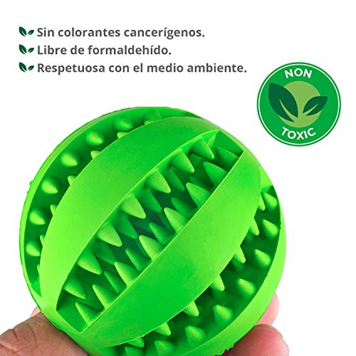 Pelota dental para perros y gatos 3 Uds, resistente, no tóxica. Juego de bolas interactivas dispensadoras de comida. Juguete de goma dura para masticar, limpiar los dientes, jugar, entrenar, adiestrar