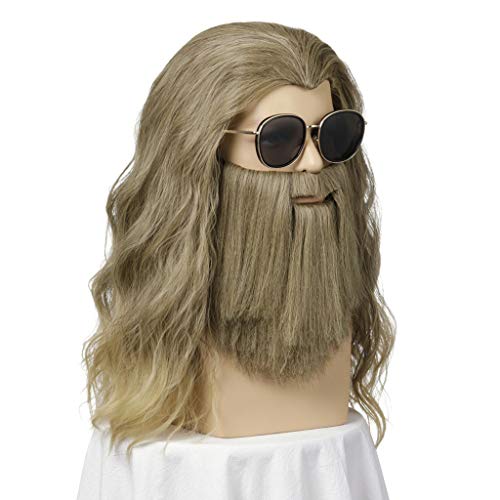 Peluca Masculino, Química De Fibra Peluca Tocados, Vacaciones Fiesta De Halloween Se Visten Con La Barba Peluca Thor (Sin Gafas)