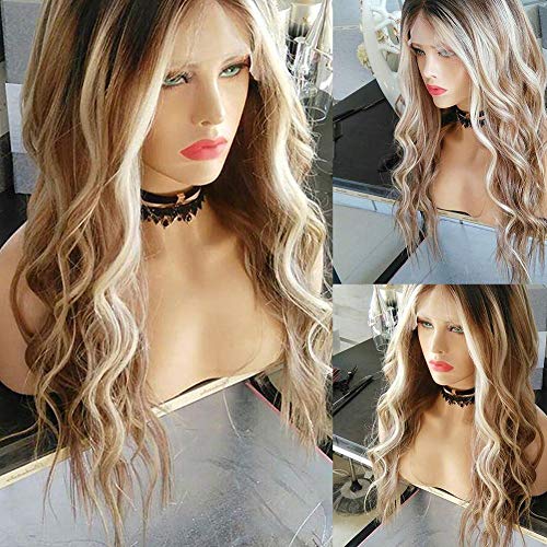 Pelucas sintéticas, peluca de las mujeres peluca larga rizada ondulada rizada peluca sintética a prueba de calor del partido del pelo
