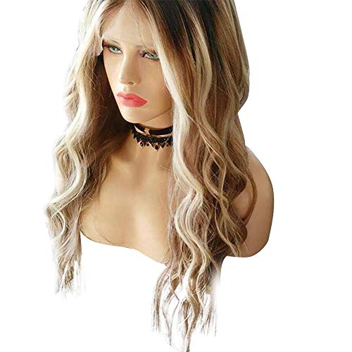 Pelucas sintéticas, peluca de las mujeres peluca larga rizada ondulada rizada peluca sintética a prueba de calor del partido del pelo