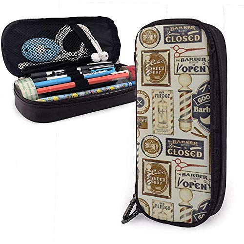 Peluquería Afeitado y corte de cabello Pergamino Múltiples estudiantes Estuche de cuero de gran capacidad Estuche de lápices Papelería