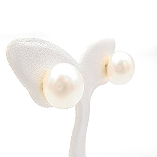 Pendientes oro 18 kilates mujer/joven con perla cultivada 11 mm y canastilla calada con cierre tornillo presiones.Peso real 3.7 gramos