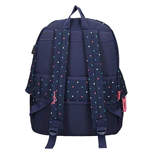 Pepe Jeans Molly Adaptable Backpack, Mochila Escolar para Niñas, Azul (598dark Ocean), 1x1x1 Centimeters (W x H x L)