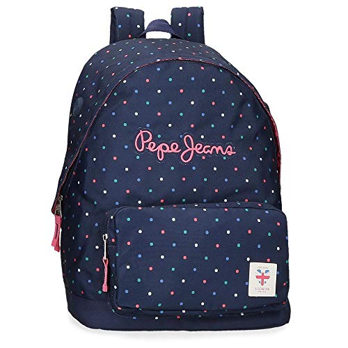 Pepe Jeans Molly Adaptable Backpack, Mochila Escolar para Niñas, Azul (598dark Ocean), 1x1x1 Centimeters (W x H x L)