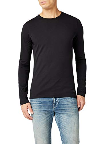 Pepe Jeans Original Basic L/S PM503803 Top de manga larga, Negro (Black 999), Large para Hombre