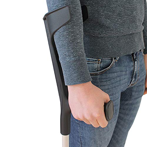 PEPE-MULETAS, Muletas adulto regulables aluminio, Muletas ortopédicas, Muletas adulto regulables, Muleta negra, Pack 2 unidades