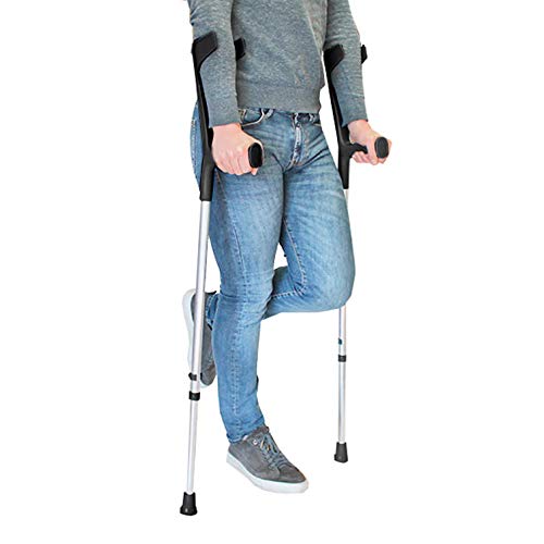 PEPE-MULETAS, Muletas adulto regulables aluminio, Muletas ortopédicas, Muletas adulto regulables, Muleta negra, Pack 2 unidades