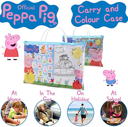 Peppa Pig Maletín Estuche Escolar, Lapices, Regla, Libreta. Sacapuntas, Goma De Borrar, Pegatinas Y Dibujos para Colorear Idea De Regalo A Partir De 3 Años De Edad