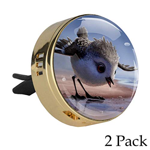 Pequeña ave Difusor De Aceites Esenciales De Aromaterapia Para Automóviles 2 Piezas De Desodorante De Aire Fresco Con Clips De Ventilación Y Recargas 34x46.5mm