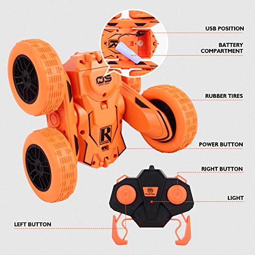 Peradix Coche Teledirigido 2.4 GHz Coches Teledirigidos Rotación Racing Car Volteo de 360 Grados Coche para niños,Stunt Car,Regalo Coche Teledirigido Recargable para Niños