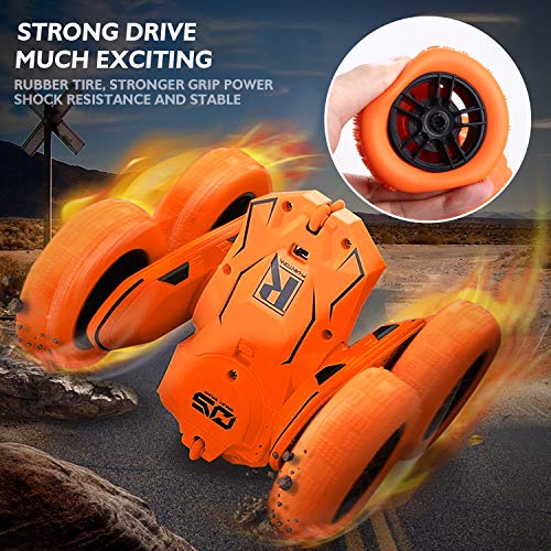 Peradix Coche Teledirigido 2.4 GHz Coches Teledirigidos Rotación Racing Car Volteo de 360 Grados Coche para niños,Stunt Car,Regalo Coche Teledirigido Recargable para Niños
