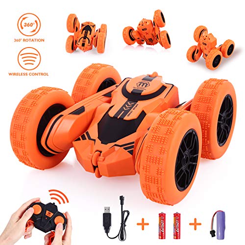 Peradix Coche Teledirigido 2.4 GHz Coches Teledirigidos Rotación Racing Car Volteo de 360 Grados Coche para niños,Stunt Car,Regalo Coche Teledirigido Recargable para Niños