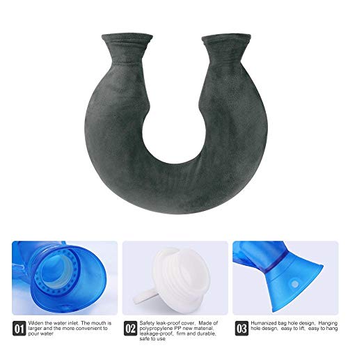 perfecthome Bolsa Agua Caliente para Remediar El Dolor De Cuello Y Cervicales Botella De Agua De PVC A Prueba De Explosiones Tipo U Almohada Cervical Inyección De Agua Botella