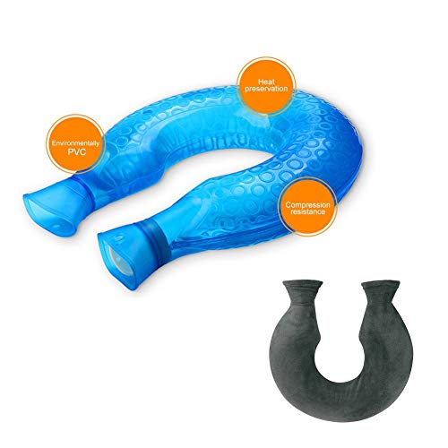 perfecthome Bolsa Agua Caliente para Remediar El Dolor De Cuello Y Cervicales Botella De Agua De PVC A Prueba De Explosiones Tipo U Almohada Cervical Inyección De Agua Botella